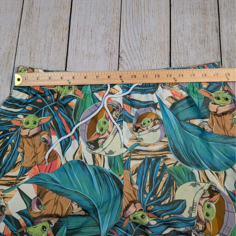 Star Wars Baby Yoda Swim Trunks Tropical Print Swim Shorts‎ L